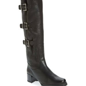 NWB Stuart Weitzman 'Cinchboot' Black Leather